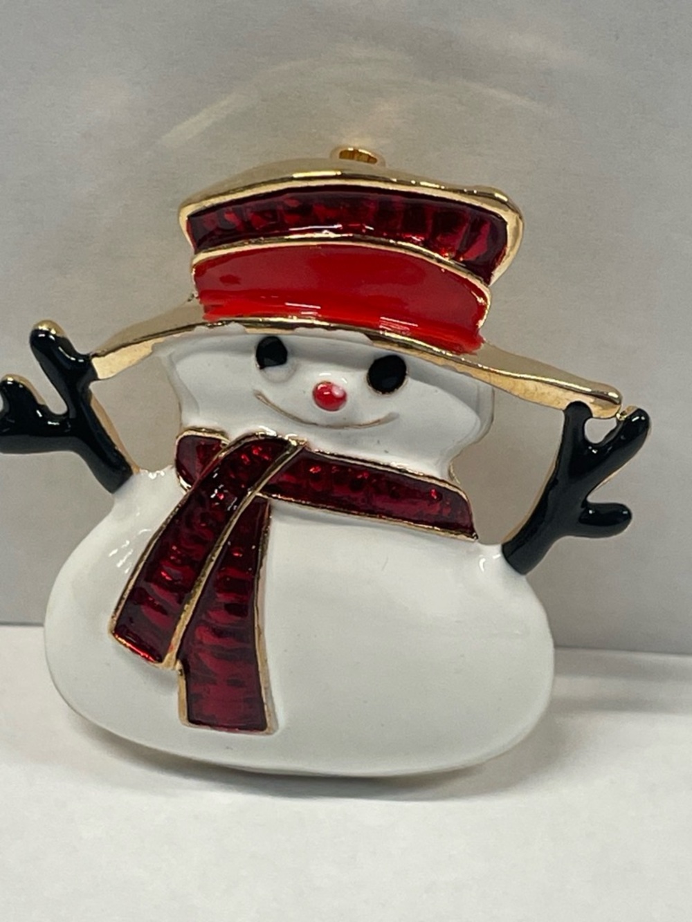 Festive Red- Brooch Snowman Holiday - Unbranded